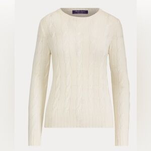 Ralph Lauren Purple label Made in Italy 100% cashmere cable knit sweater Large